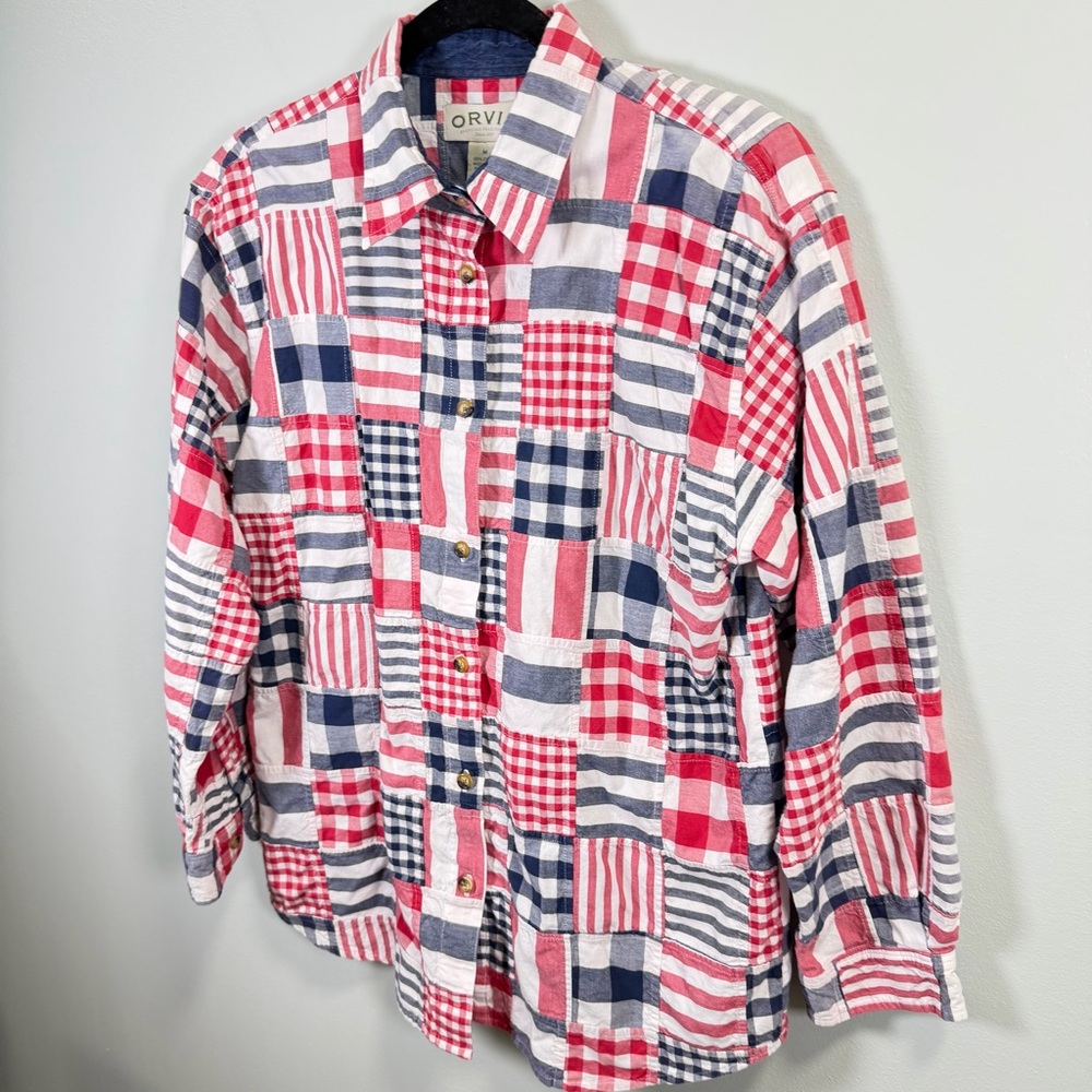 Orvis Women's Patchwork Plaid Button-Down Shirt -… - image 4